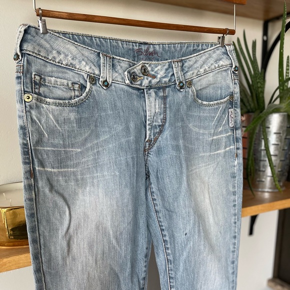 Silver Jeans Vintage Y2K Western Glove Works Low Rise Flare Leg Jeans Size 28 - Picture 9 of 10